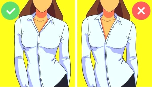 Which shirt buttons should women fasten?