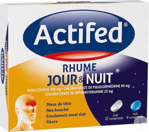 Boîte d'Actifed pour le rhume et les maux de tête