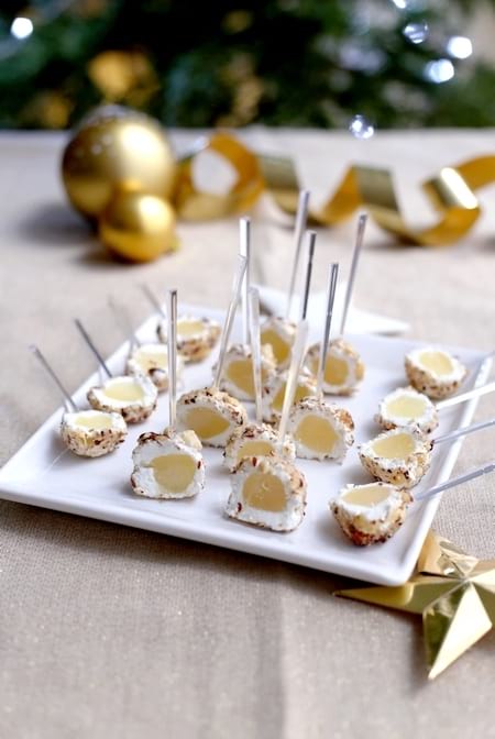 Billes de poire et de fromage de chèvre pour l'apéro