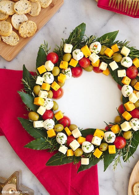 couronne de Noël faite avec du fromage