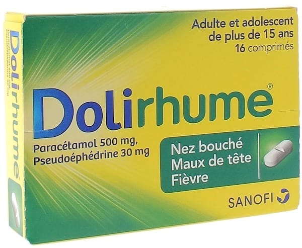 Boîte de Dolirhume pour le nez bouché et les maux de tête