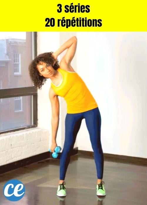Faites des flexions latérales pour perdre la graisse du dos facilement.