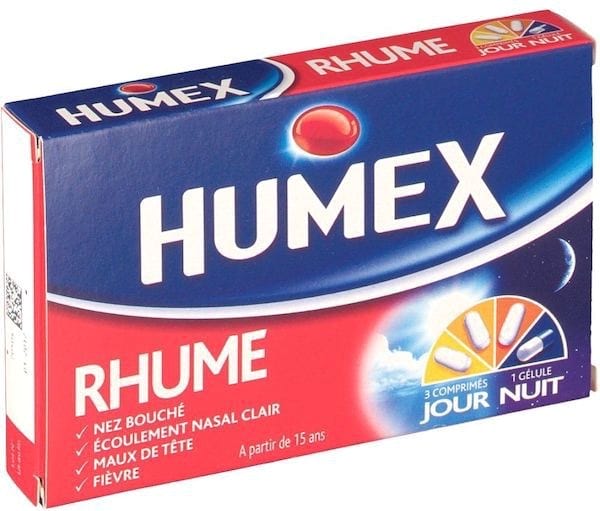 Boîte d'Humex pour le rhume