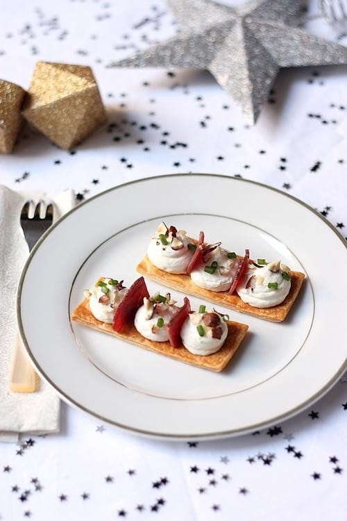 recette de tarte feuilleté au canard et chantilly de foie gras