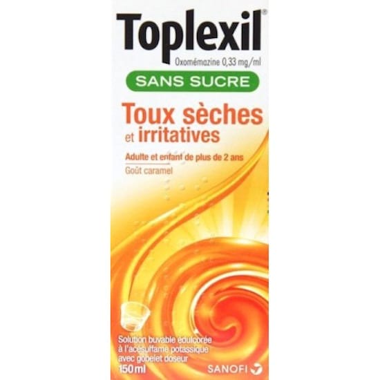 Boîte de Toplexil pour les toux sèches et irritatives
