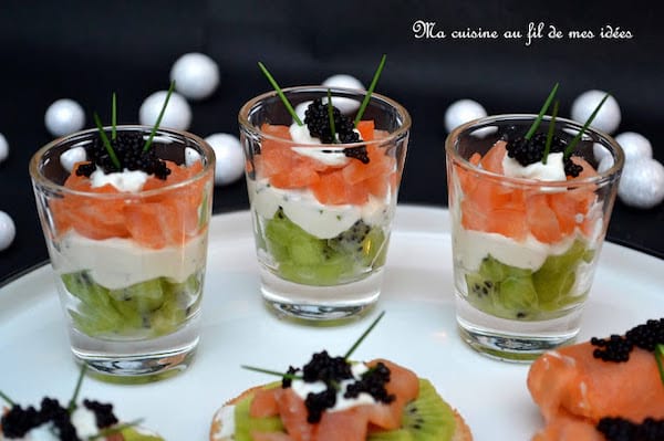 Verrines saumon et kiwi