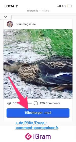 Cliquez sur le bouton télécharger pour download la vidéo mp4