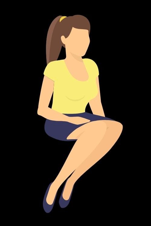 La position assise avec les jambes inclinées sur le côté montre que vous êtes intéressée par la conversation.