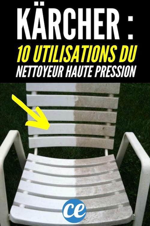 Un feuteuil en PVC blanc nettoyé au Karcher.