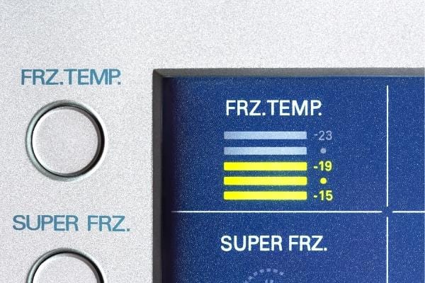 A freezer control panel to set the right temperature to save electricity