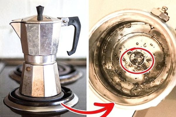 Reinigen einer Moka-Kaffeemaschine