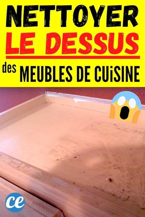 Un dessus de placard tout sale qui a besoin d'être nettoyé