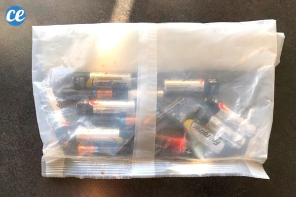 sac de céréales pour stocker piles usagées