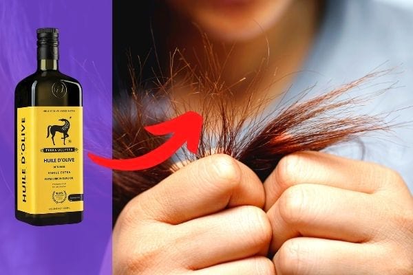 réparer les pointes fourchues avec de l'huile d'olive