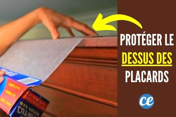 Du papier sulfurisé pour protéger le haut des meubles de cuisine