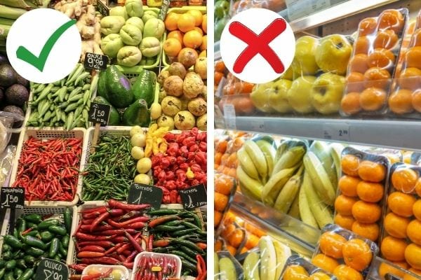 bannir les aliments conditionnés avec du plastique