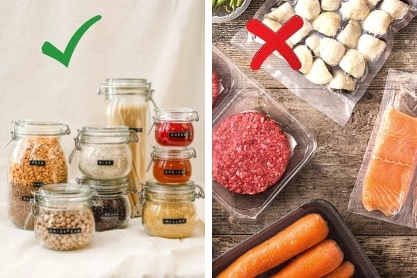 conservation des aliments dans des bocaux en verre