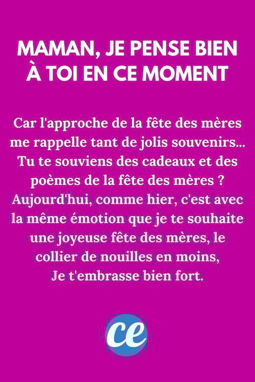 Car l'approche de la fête des mères me rappelle tant de jolis souvenirs