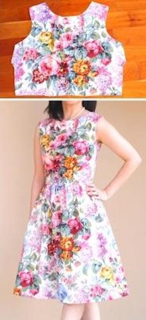 Réutilisez vos anciens draps à motif pour faire une belle robe d'été.