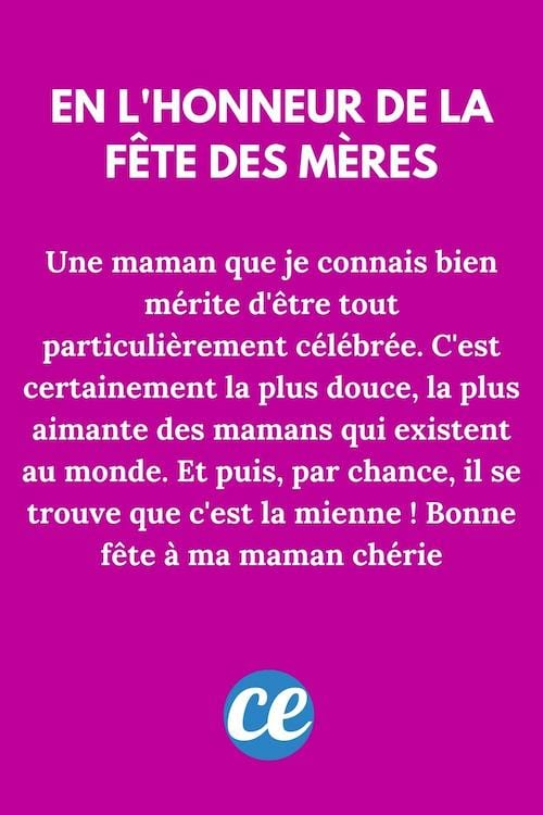 Une maman que je connais bien mérite d'être tout particulièrement célébrée
