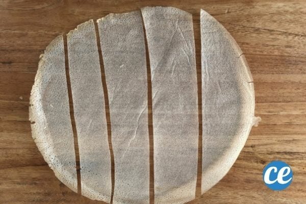 feuille de brick découpée en bandes