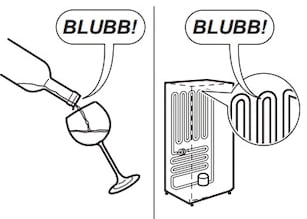 une image expliquant que le bruit d'un liquide qui coule est lié à un problème de condenseur de frigo