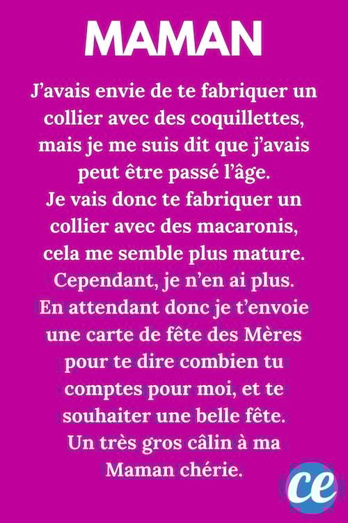 J’avais envie de te fabriquer un collier avec des coquillettes