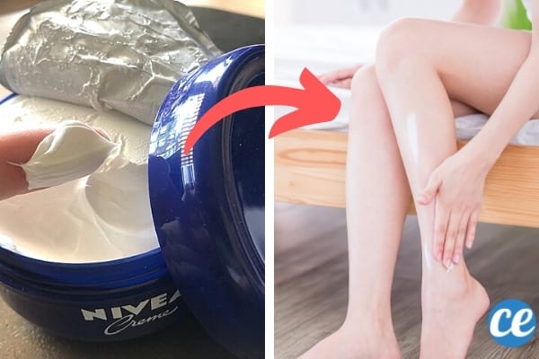 Nivea cream moisturizes the skin after waxing