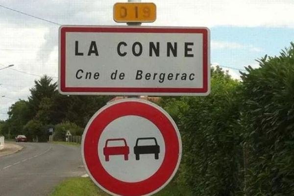 Panneau de la ville de La Conne