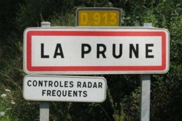 Panneau du village La Prune