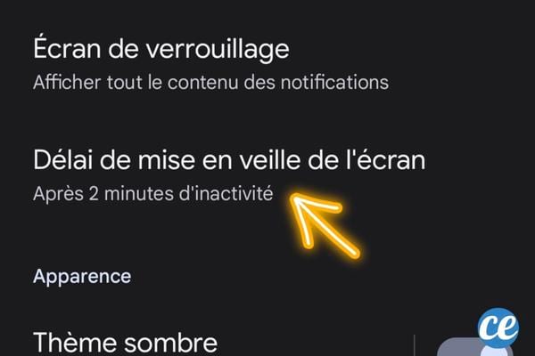 Délai de mise en veille d'un téléphone