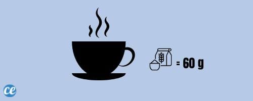 tasse à café mesure de la farine sans doseur