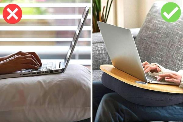 Poser votre ordi sur un oreiller ou vos genoux réduit sa durée de vie.