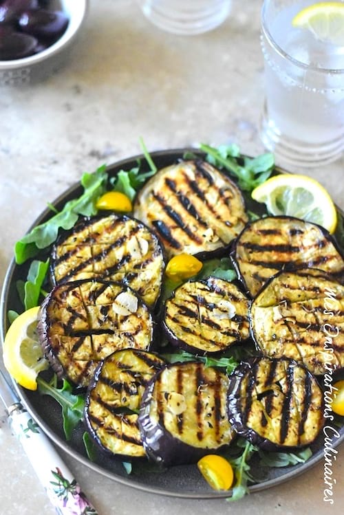 aubergines rôties marinées au citron pour un repas léger
