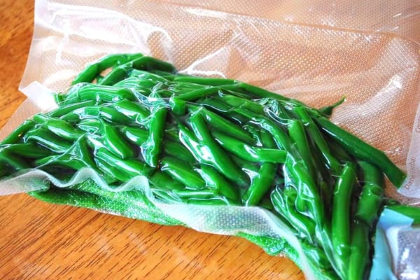 haricots verts mis sous vide en sachet