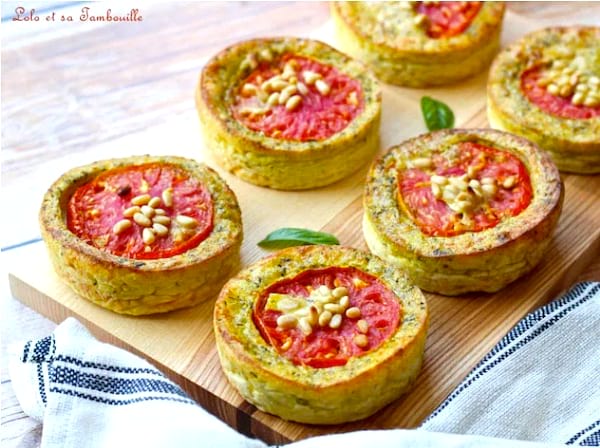des petites quiches sans pâte au pesto pour un repas léger