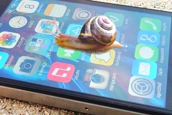 Un escargot sur iPhone lent