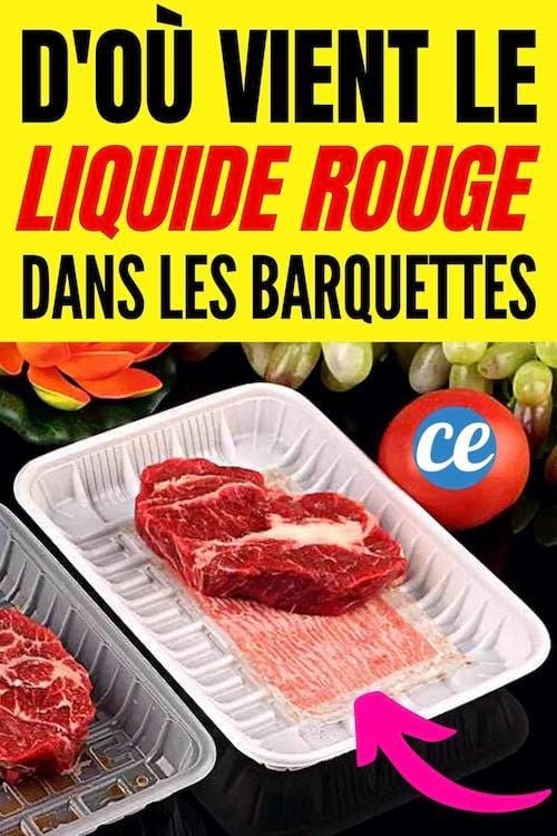 Qu'est-ce que le liquide rouge au fond des barquettes de viande