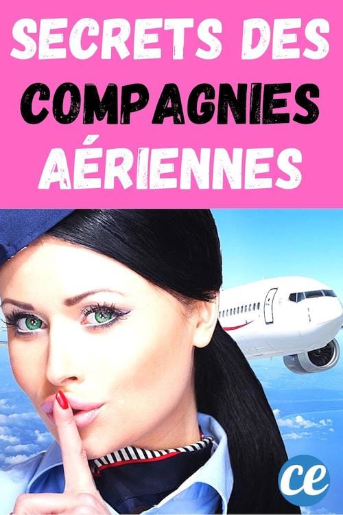 Une hôtesse de l'air avec un avion derrière qui a un secret à la bouche