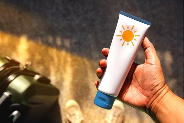 A tube of sunscreen that should not be left in the heat of the car