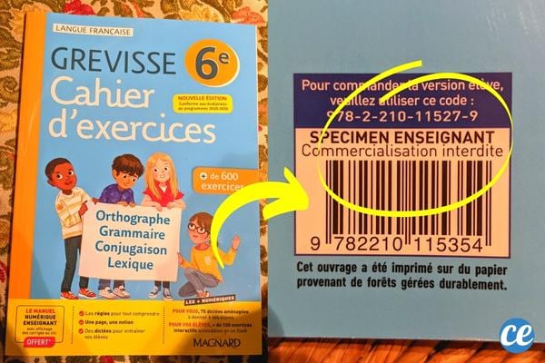 Un cahier d'exercice qui n'est pas à vendre