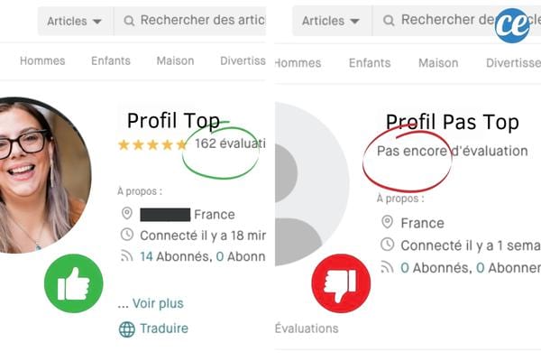 Deux profils vinted bien différents