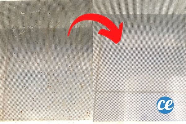 une vitre de four sale puis propre avant et après nettoyage
