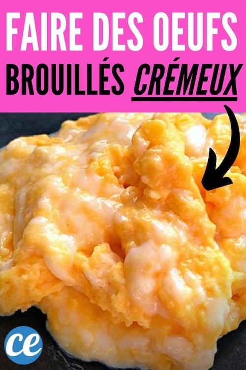 oeufs brouillés crémeux dans une poêle, recette facile et rapide