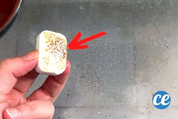 une pastille pour lave-vaisselle sale