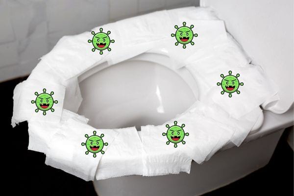 Des microbes installés sur le papier toilette