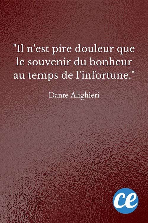 Il n'est pire douleur que le souvenir du bonheur au temps de l'infortune.