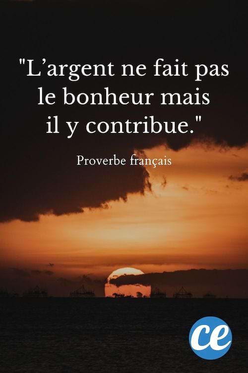 L’argent ne fait pas le bonheur mais il y contribue.