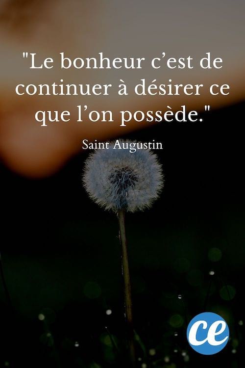 Le bonheur c’est de continuer à désirer ce que l’on possède.