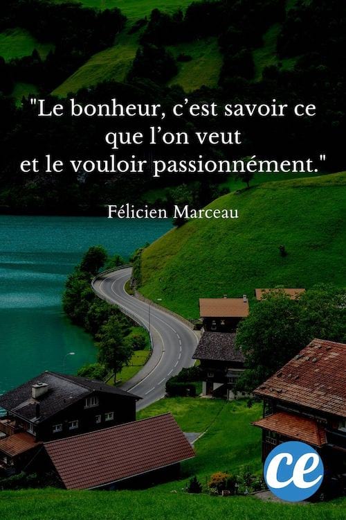 Le bonheur, c’est savoir ce que l’on veut et le vouloir passionnément.